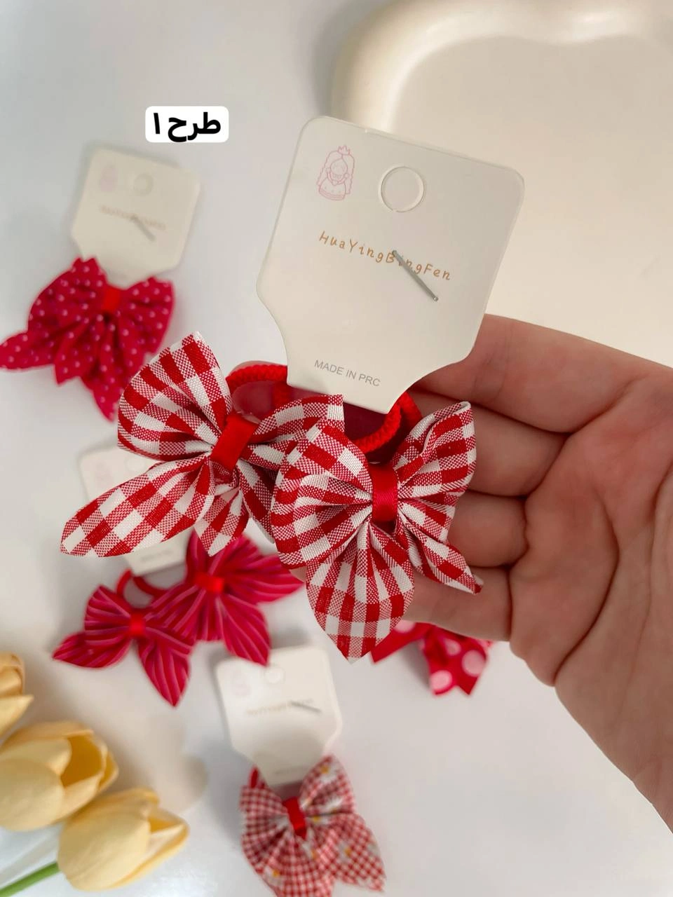 کش موی جفتی پاپیونی قرمز - Image 3