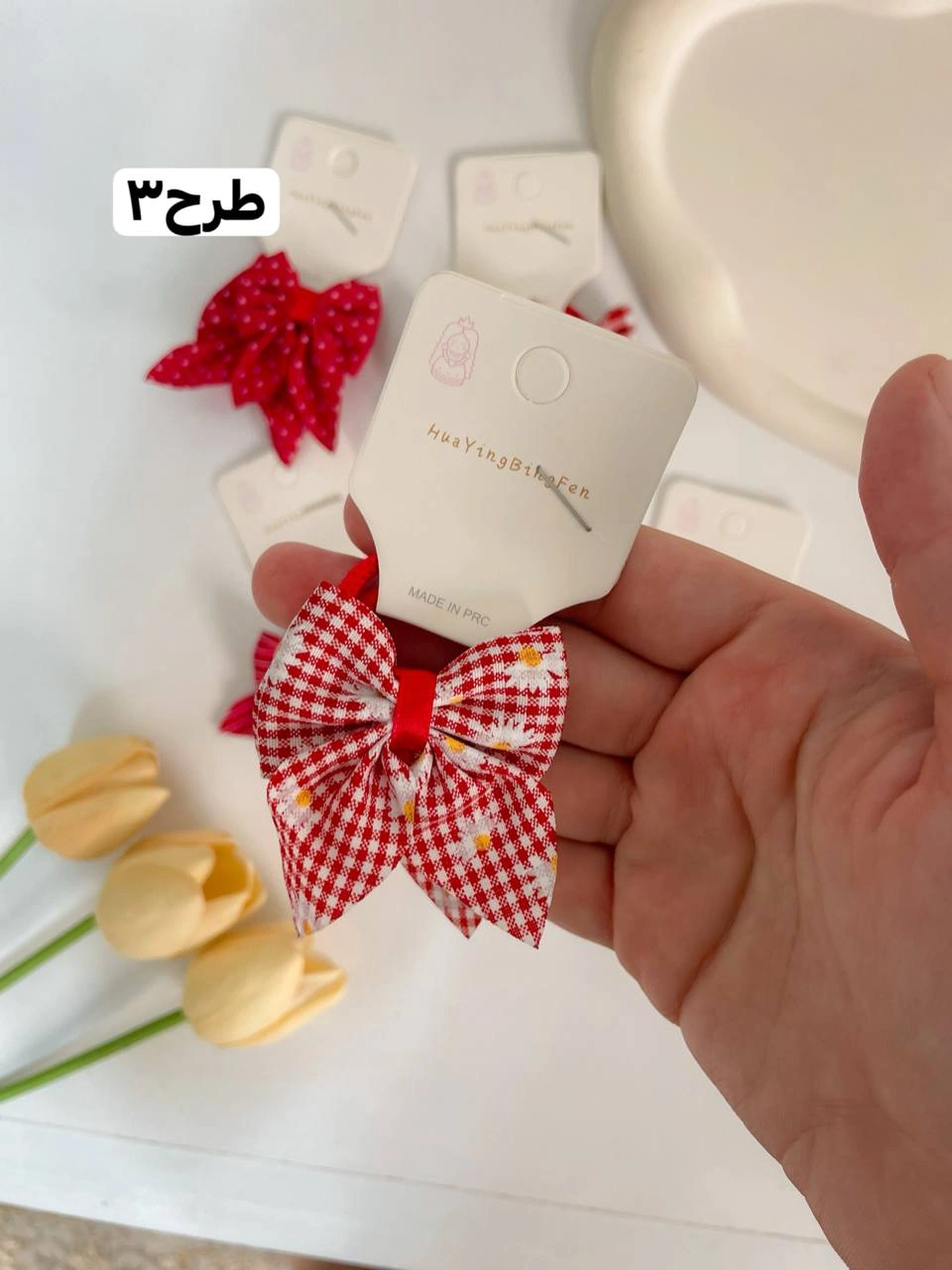 کش موی جفتی پاپیونی قرمز - Image 5