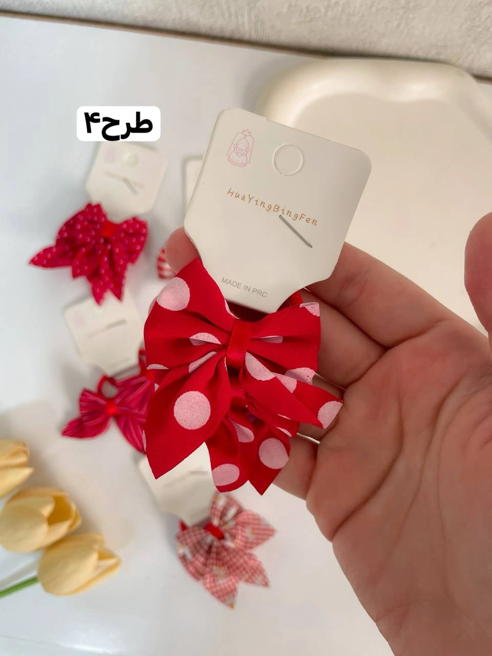 کش موی جفتی پاپیونی قرمز - Image 6