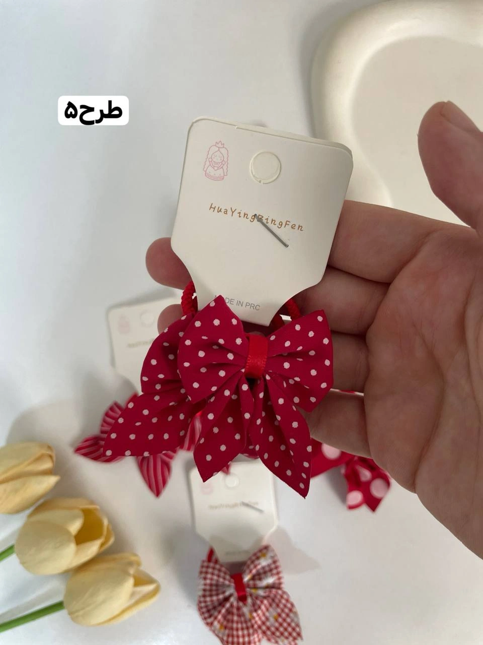 کش موی جفتی پاپیونی قرمز - Image 7