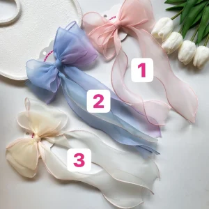 Alternative view of گیره موی پاپیون حریر با گیره انبری