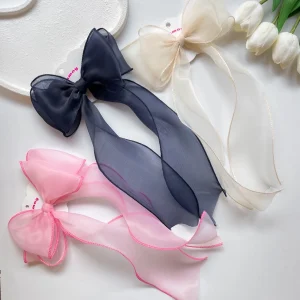 گیره موی پاپیون حریر با گیره انبری