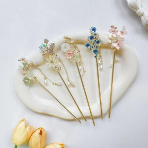 کانزاشی مجلسی گل و شکوفه فلزی طلایی