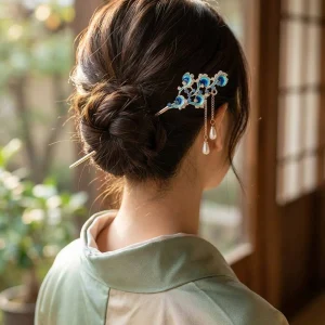 کانزاشی مجلسی گل و شکوفه فلزی طلایی