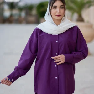 Alternative view of شومیز مانتویی آستین دکمه‌دار مدل زارا