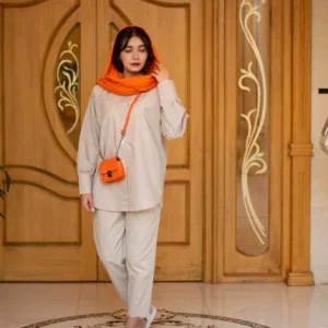 شومیز مانتویی آستین دکمه‌دار