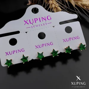 گوشواره نگینی ستاره‌ای ژوپینگ Xuping | ظریف، خاص و رنگ ثابت
