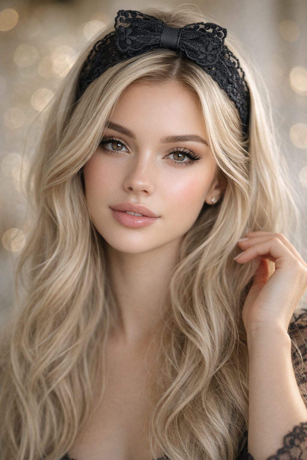 تل سر پاپیونی گیپوری زنانه دخترانه وارداتی - Image 12
