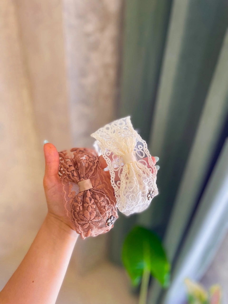 تل سر پاپیونی گیپوری زنانه دخترانه وارداتی